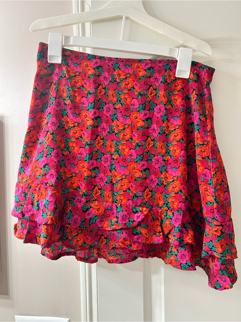 miami Floral Skater Skirt in Pink, Orange & Green